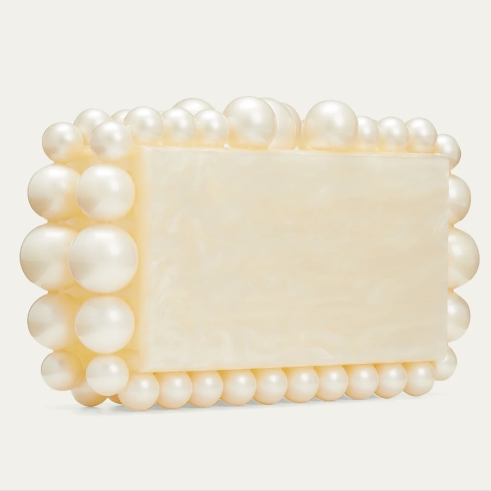 Evening Acrylic Clutch Bag in Ivory